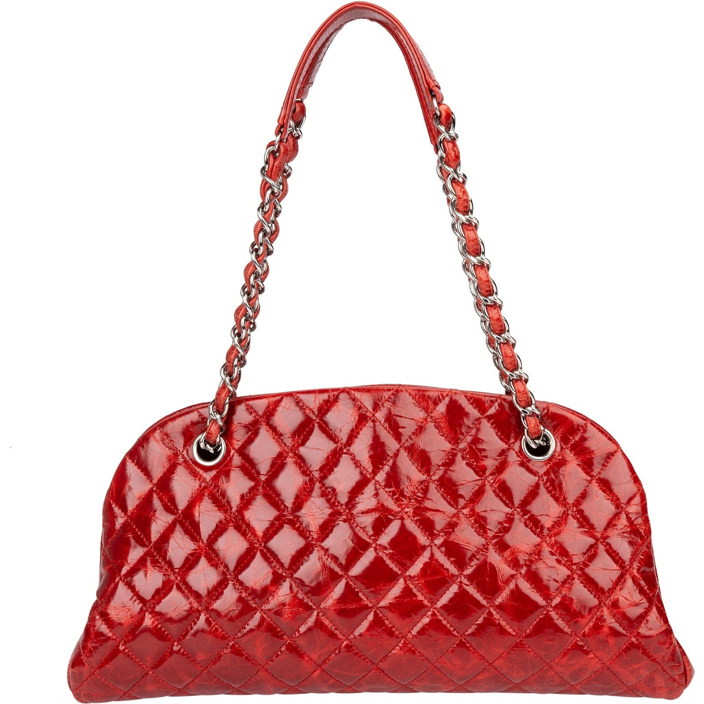 Chanel Quilted Quilted Crinkled Leather Just Mademoiselle Bowling Shoulder Bag