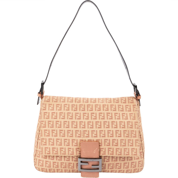 Fendi Monogram FF Zucca Mamma Baguette Shoulder Bag