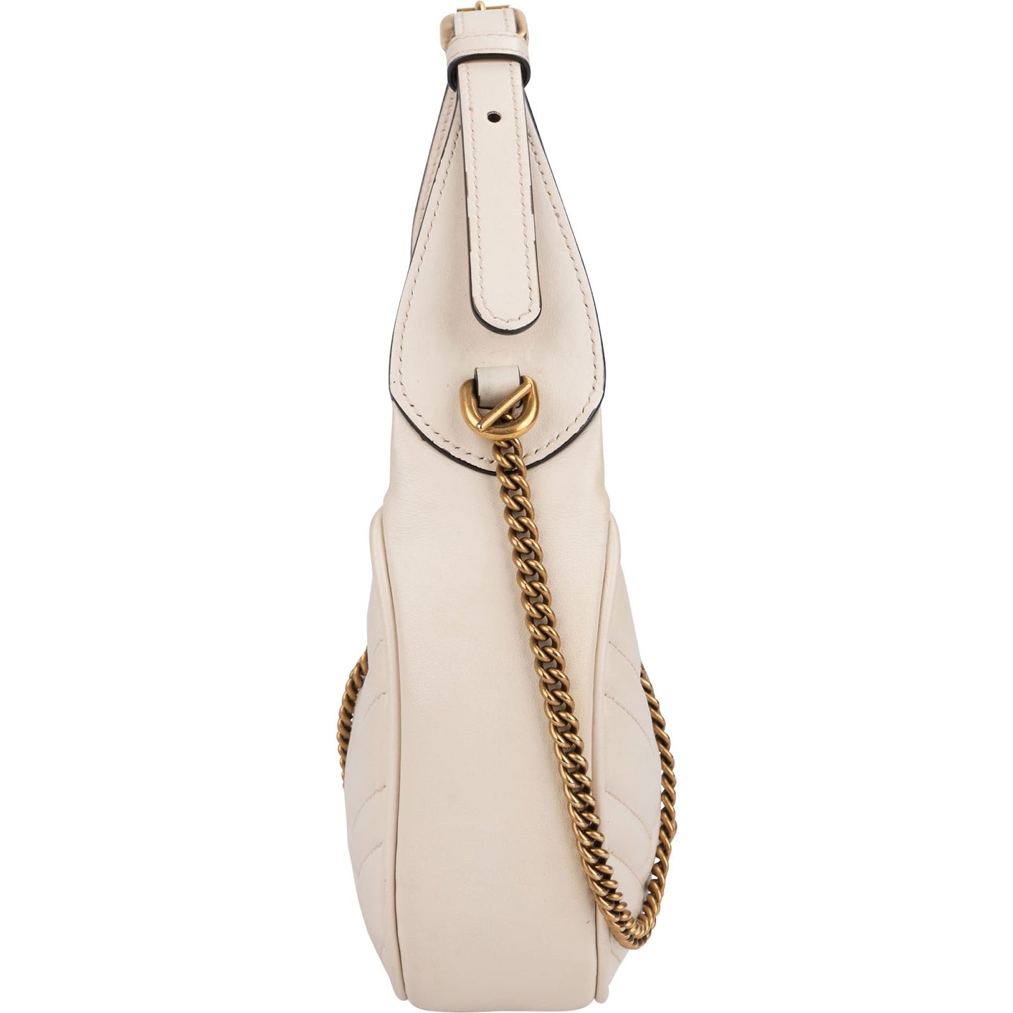 Gucci Quilted Leather GG Marmont Half-Moon Mini Shoulder Bag