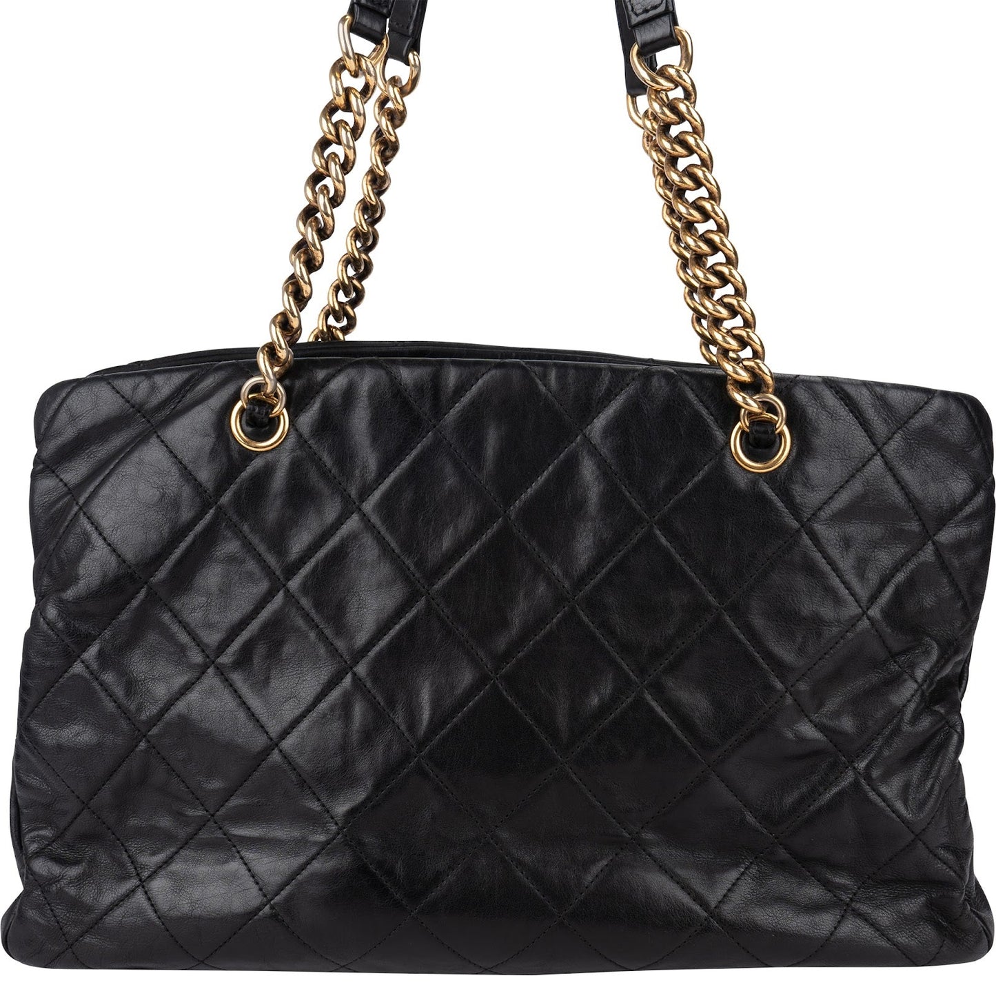 Chanel Quilted Lambskin CC Crown Tote Shoulder Bag