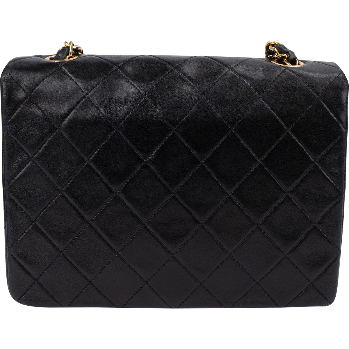 Chanel Quilted Lambskin 24K Gold Single Flap Crossbody Bag
