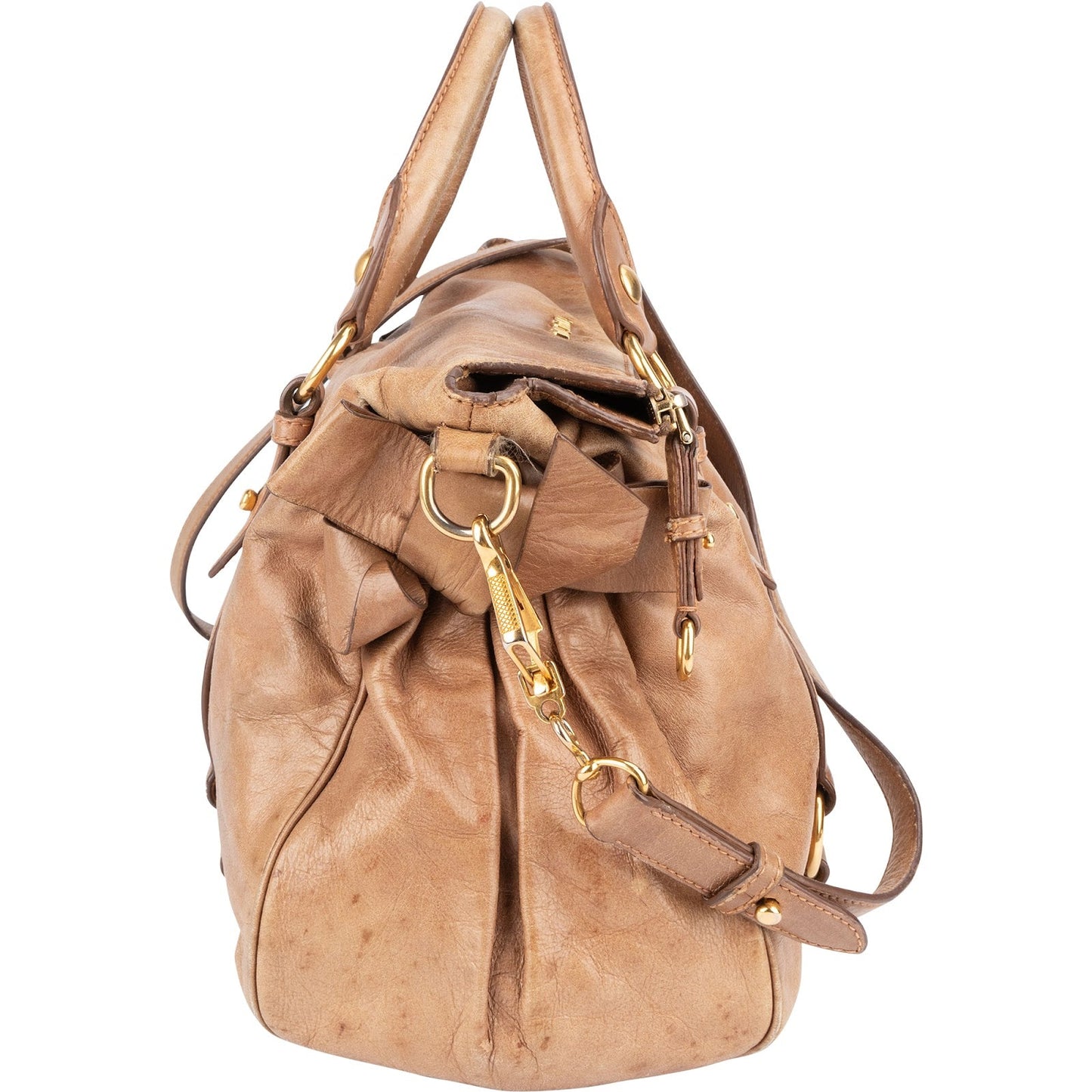 Miu Miu Vitello Lux Bow Shoulder Bag
