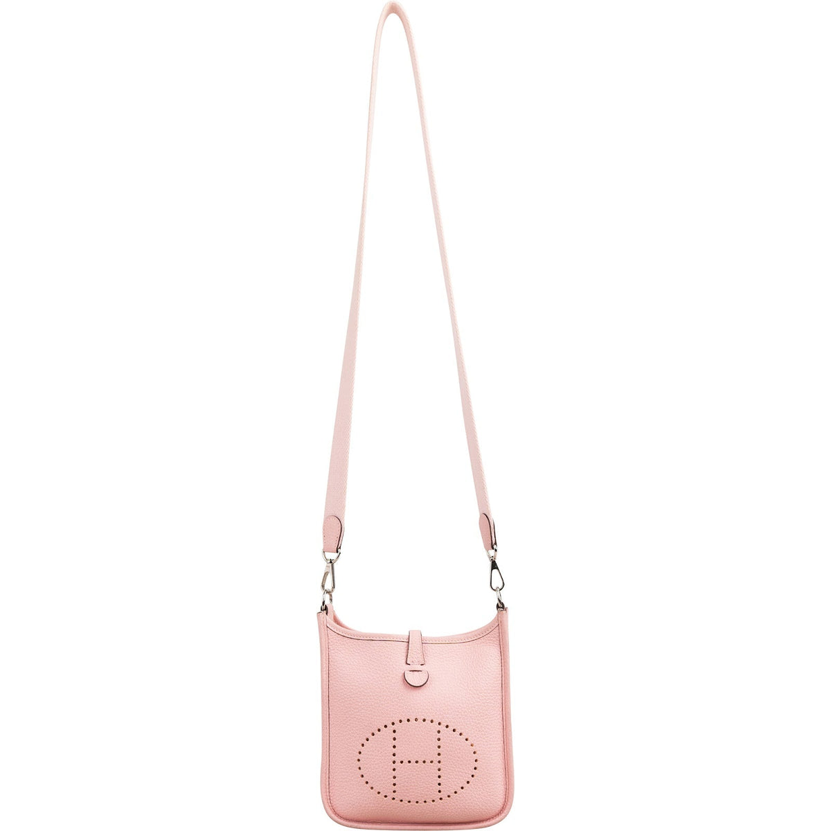 Hermès Rose Sakura Clemence Leather Mini Evelyne 16 Crossbody Bag