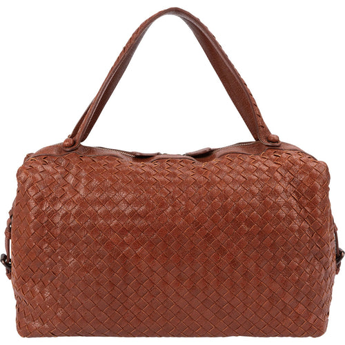 Bottega Veneta Grained Intrecciato Leather Boston 40 Handbag