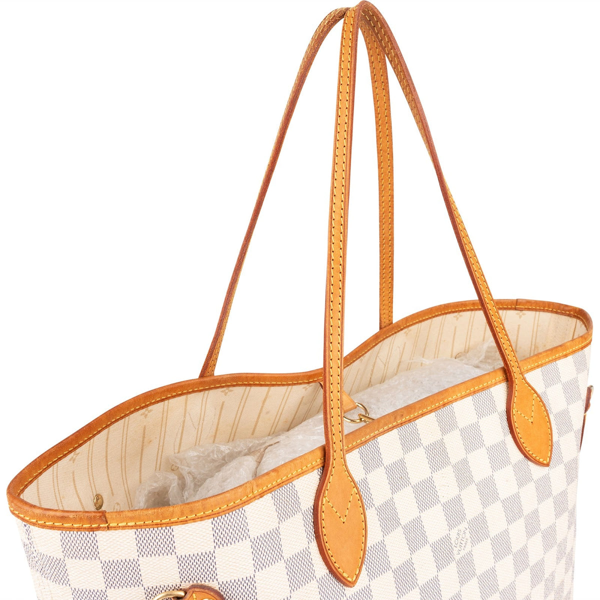 Louis Vuitton Monogram Damier Azur Canvas Neverfull MM Shoulder Bag