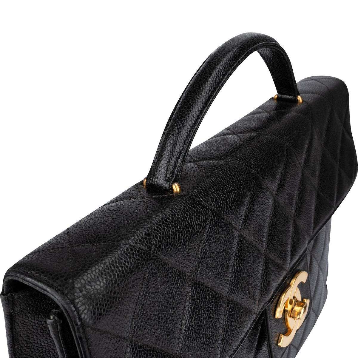 Chanel Quilted Caviar Leather 24K Top Handle Briefcase Handbag