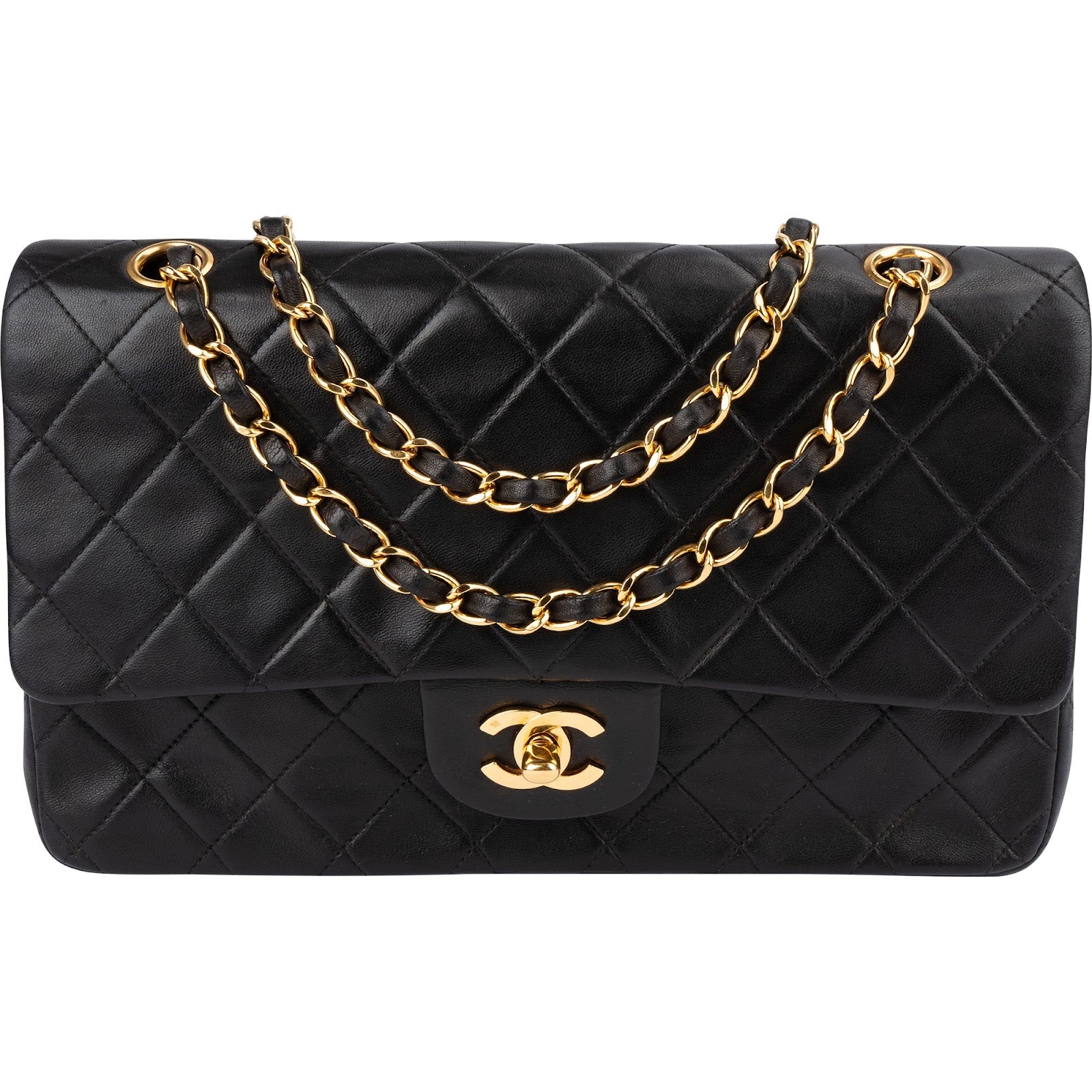 Chanel Quilted Lambskin 24K Gold Medium Double Flap Shoulder Bag