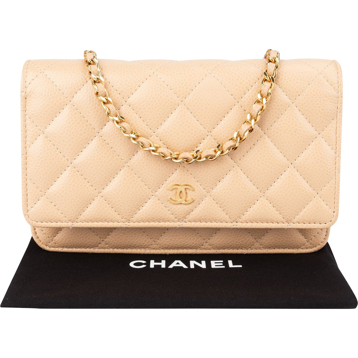 Chanel Quilted Caviar Leather Wallet On Chain Crossbody Bag