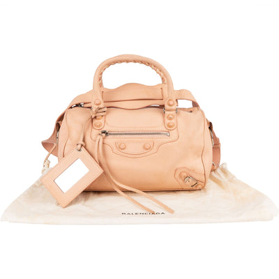 Balenciaga Pink Leather Mini City Handbag