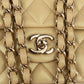 Chanel Gold Shimmering Quilted Lambskin Medium Double Flap Shoulder Bag