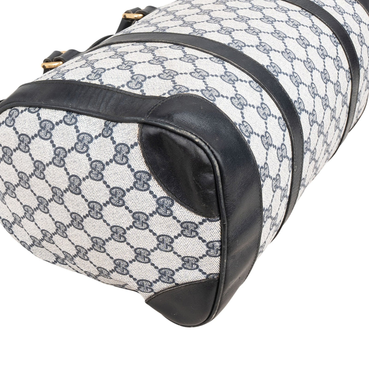 Gucci Navy Monogram GG Plus Coated Canvas Boston Handbag