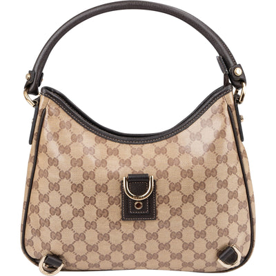 Gucci Monogram Crystal GG Abbey D-Ring Shoulder Bag