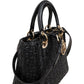 Christian Dior Black Crinkled Lambskin Small Lady Dior Handbag