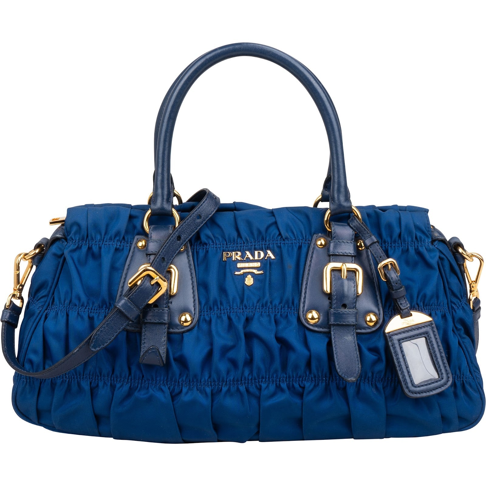 Prada Blue Tessuto Gaufre Satchel Handbag