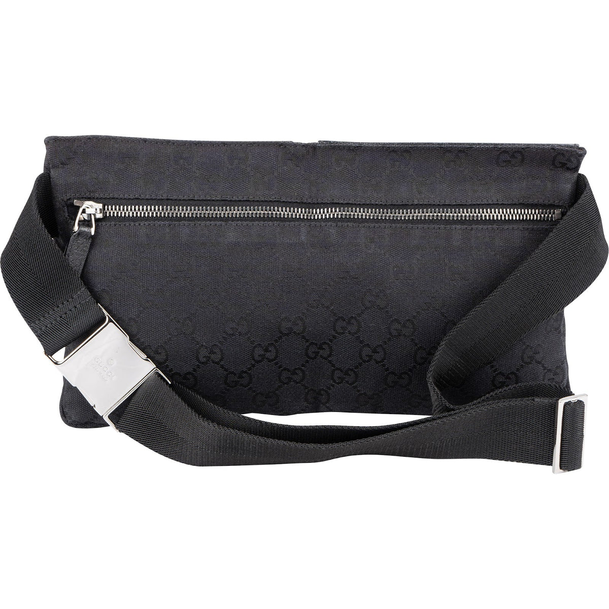 Gucci Schwarz Leder GG Canvas Belt Umhängetasche, Bild 3 von 7