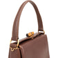 Gucci Brown Leather Bamboo Lock Top Handle Handbag