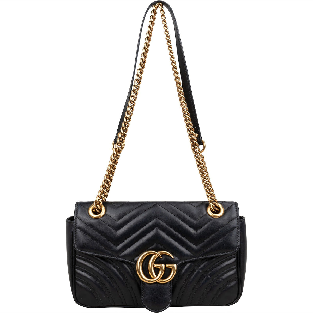 Gucci Chevron Leather GG Marmont Camera Crossbody Bag