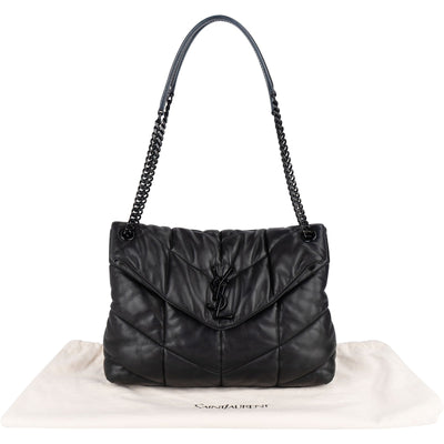 Saint Laurent Quilted Lambskin Medium Puffer Crossbody Bag
