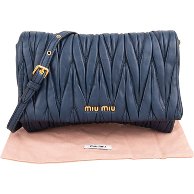 Miu Miu Matelassé Nappa Leather Small Flap Crossbody Bag