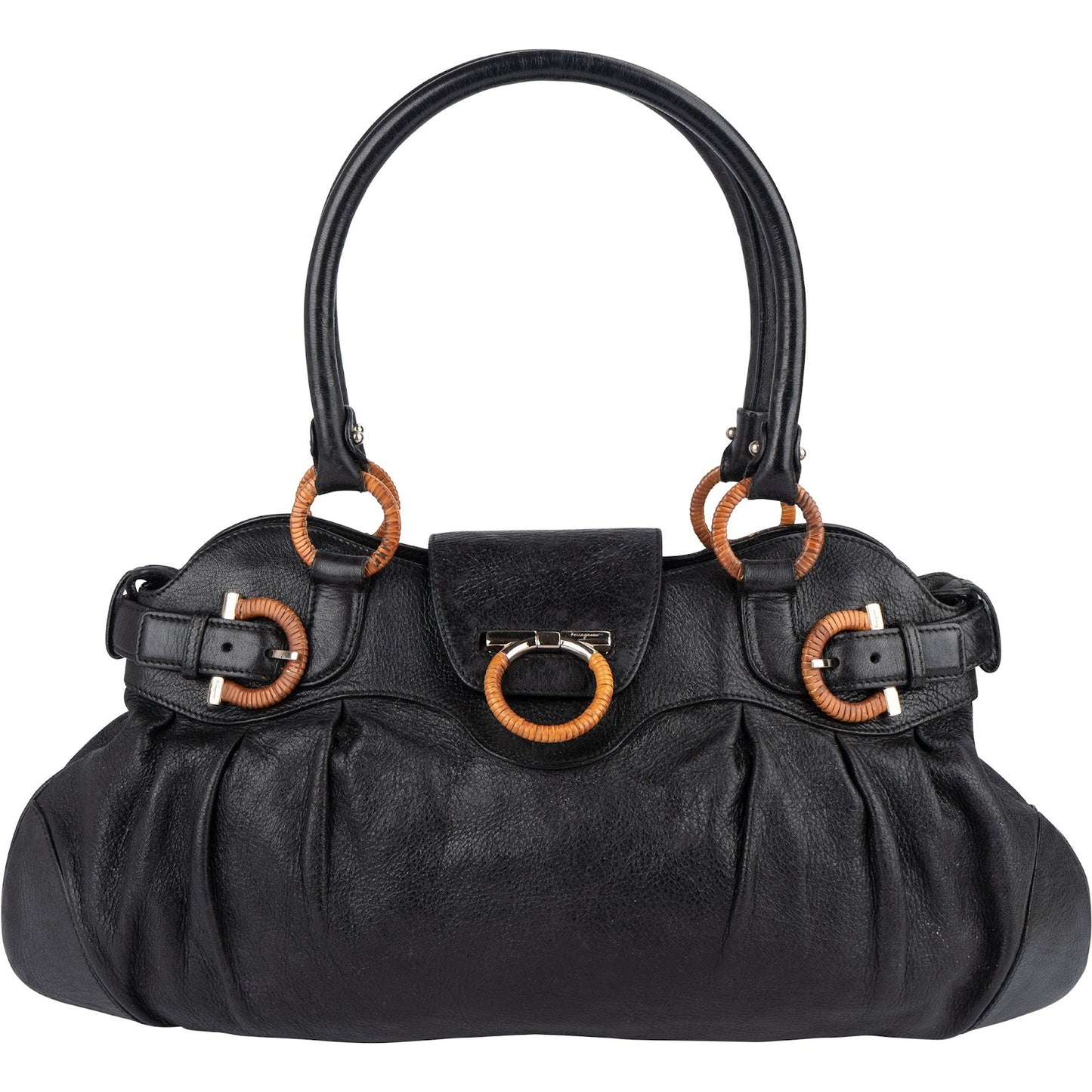 Salvatore Ferragamo Pebbled Leather Marisa Handbag