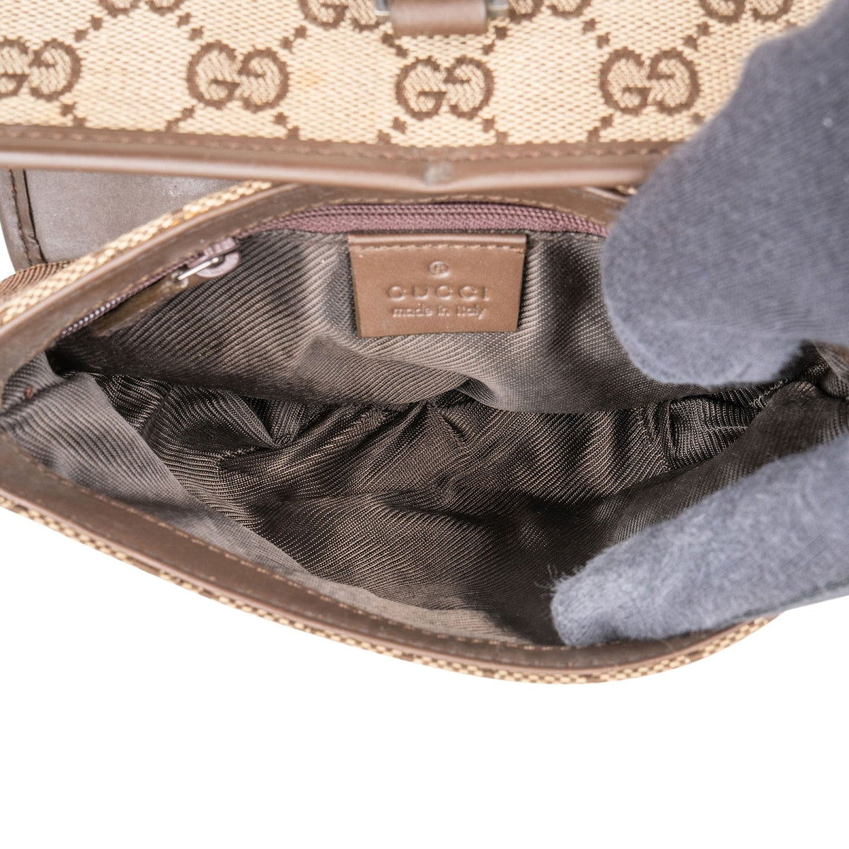 Gucci Monogram GG Canvas Jackie Belt Crossbody Bag