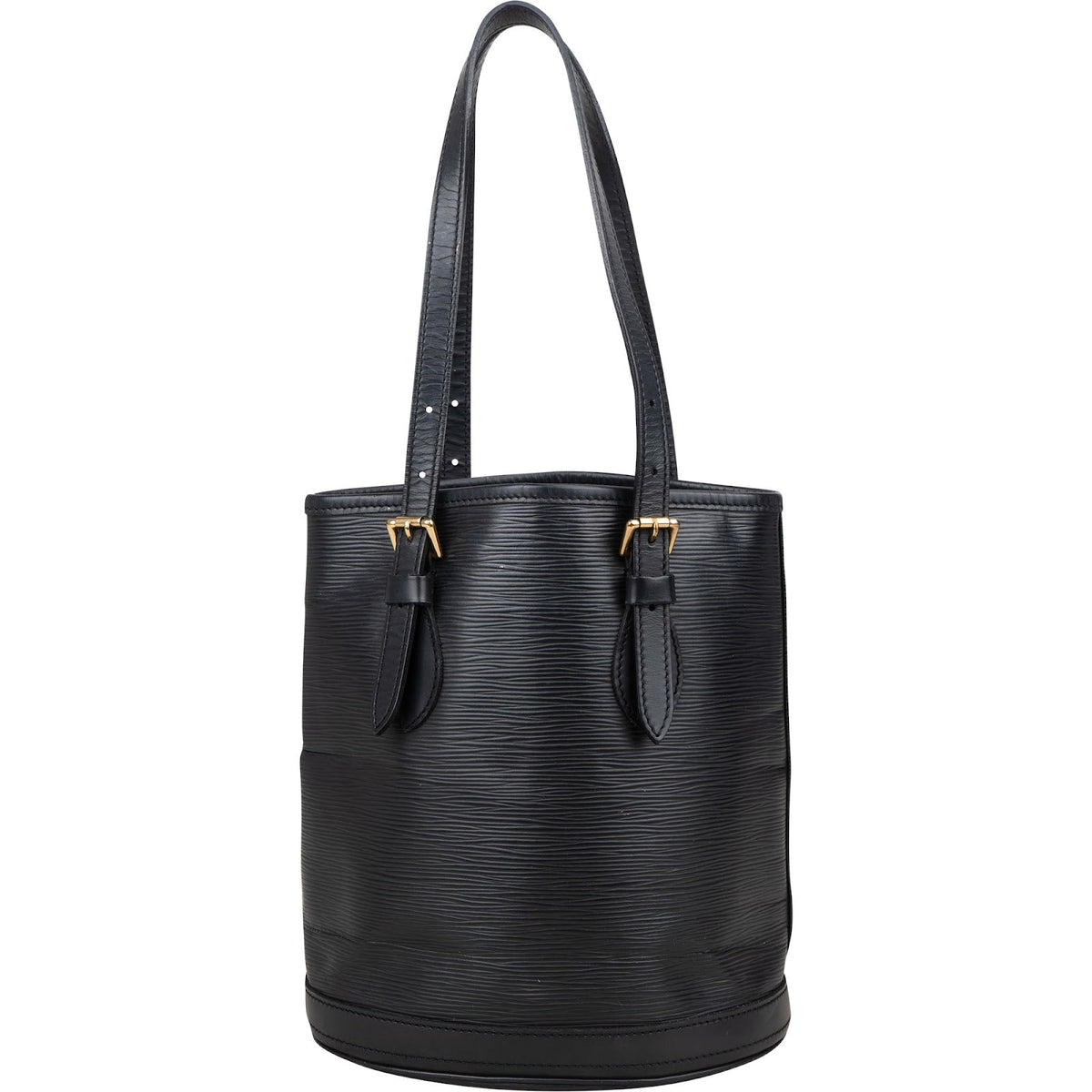 Louis Vuitton Noir Epi Leather Bucket PM Shoulder Bag
