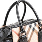 Burberry Quilted Patent Leather Heymarket Check Tote Shoulder Bag