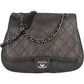 Chanel Quilted Leather Half Moon Single Flap Crossbody Bag