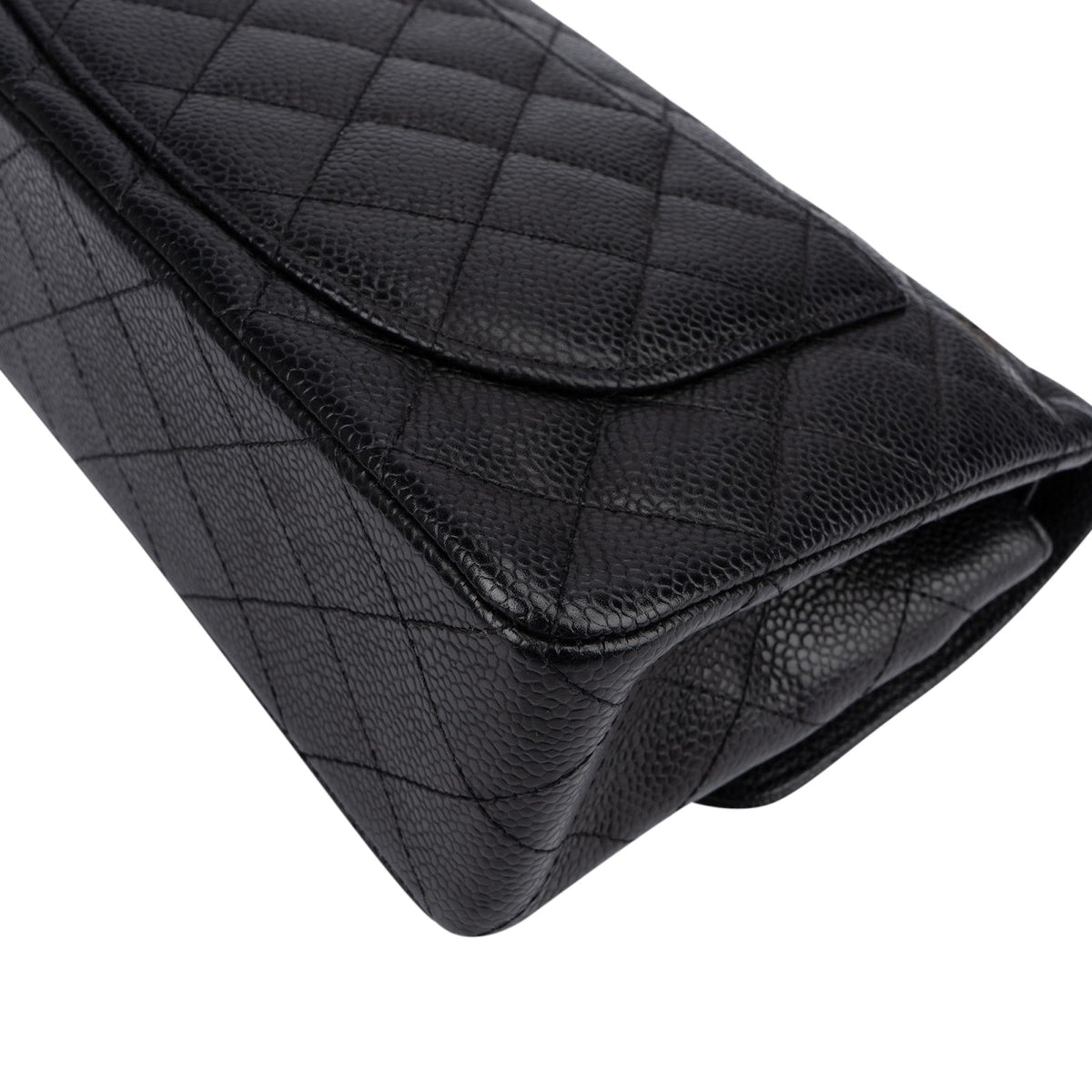 Chanel Quilted Caviar Leather Gold Small Double Flap Shoulder Bag