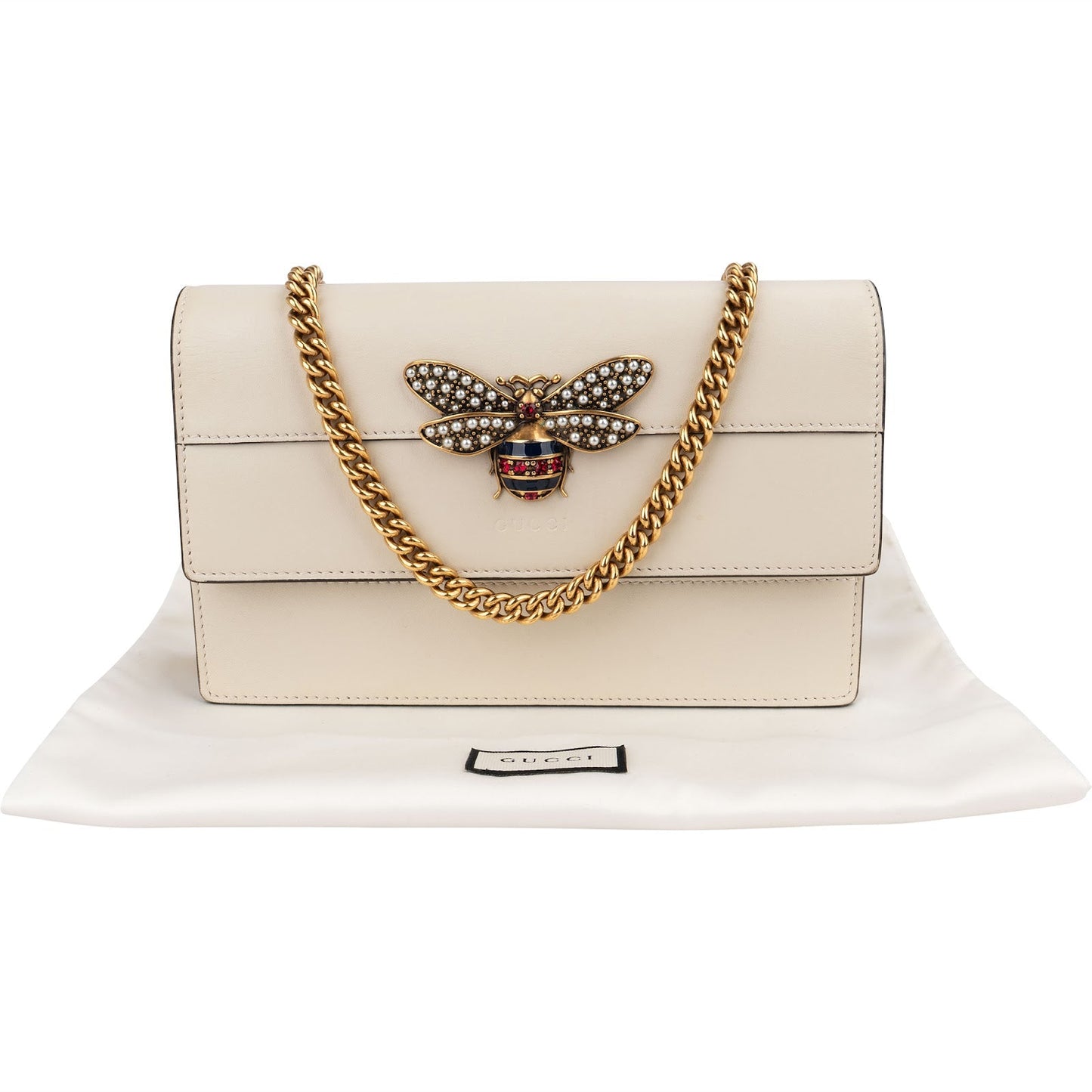 Gucci Leather Queen Margaret Wallet On Chain Crossbody Bag