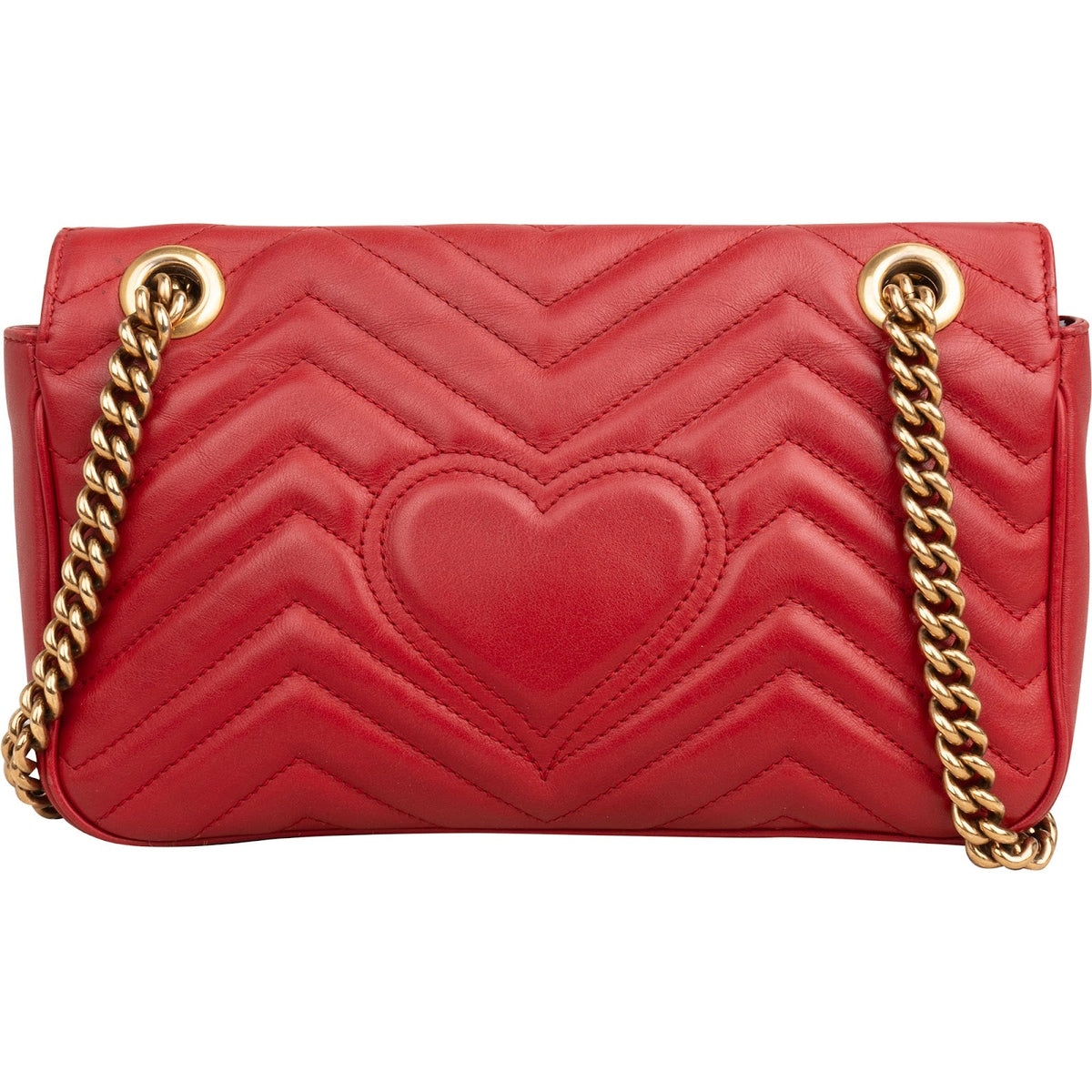 Gucci Chevron Matelassé Leather GG Marmont Medium Shoulder Crossbody Bag