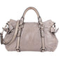 Miu Miu Grey Vitello Lux Bow Satchel Handbag