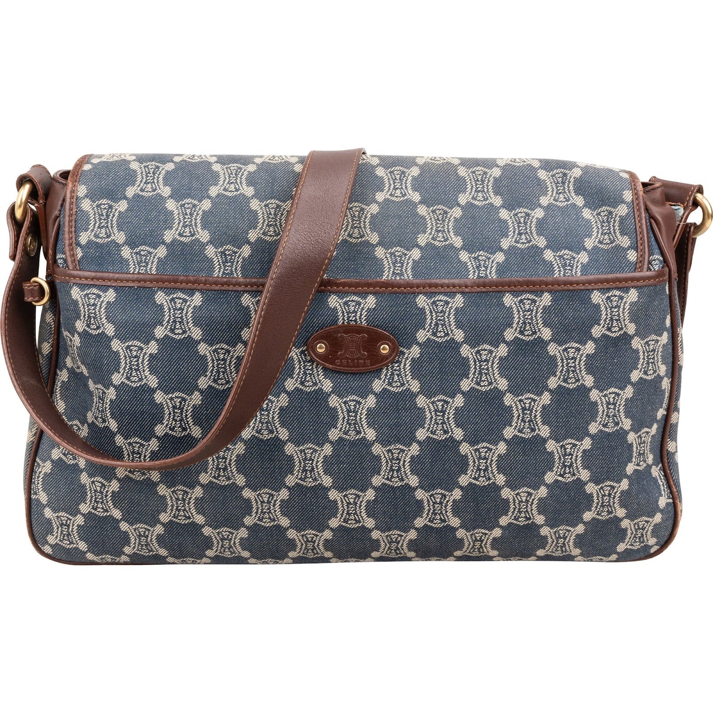 Celine Monogram Macadam Denim Messenger Crossbody Bag