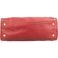 Prada Red Vitello Daino Leather Satchel City Handbag