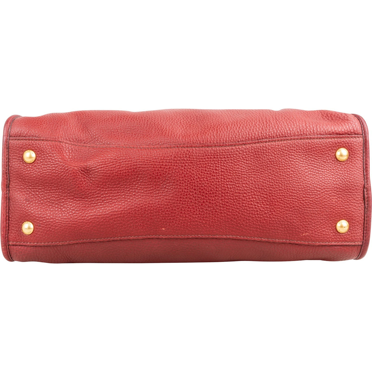 Prada Red Vitello Daino Leather Satchel City Handbag