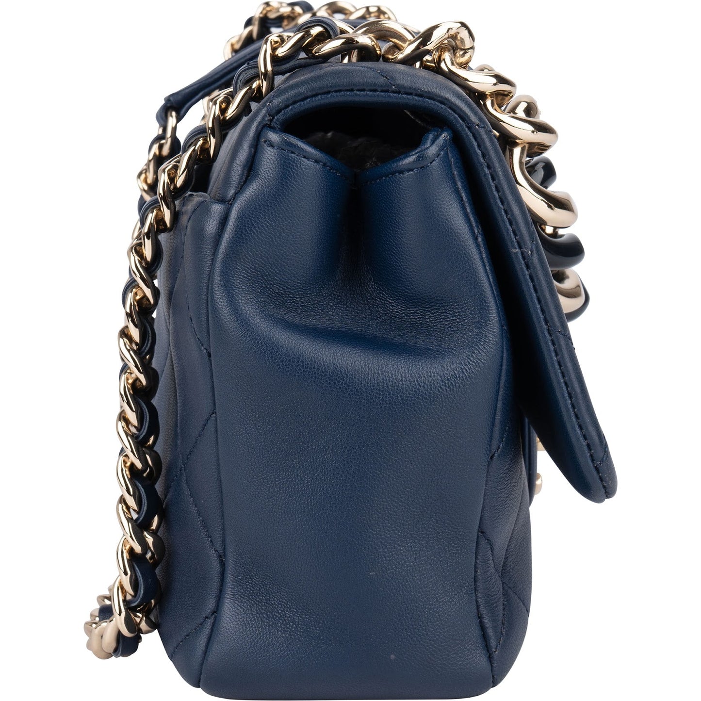 Chanel Quilted Lambskin Medium Flap Chunky Handle Crossbody Bag