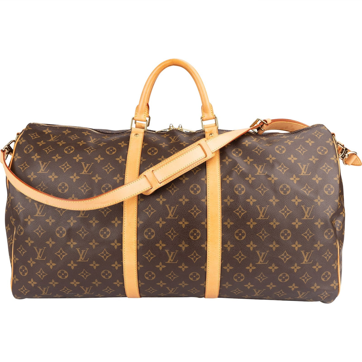 Louis Vuitton Monogram Canvas Keepall 60 Bandoulière Travel Bag