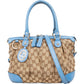 Gucci Monogram GG Blue Leather Sukey Handbag