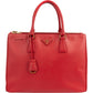 Prada Galleria Tote aus rotem Saffiano-Leder – Vorderansicht