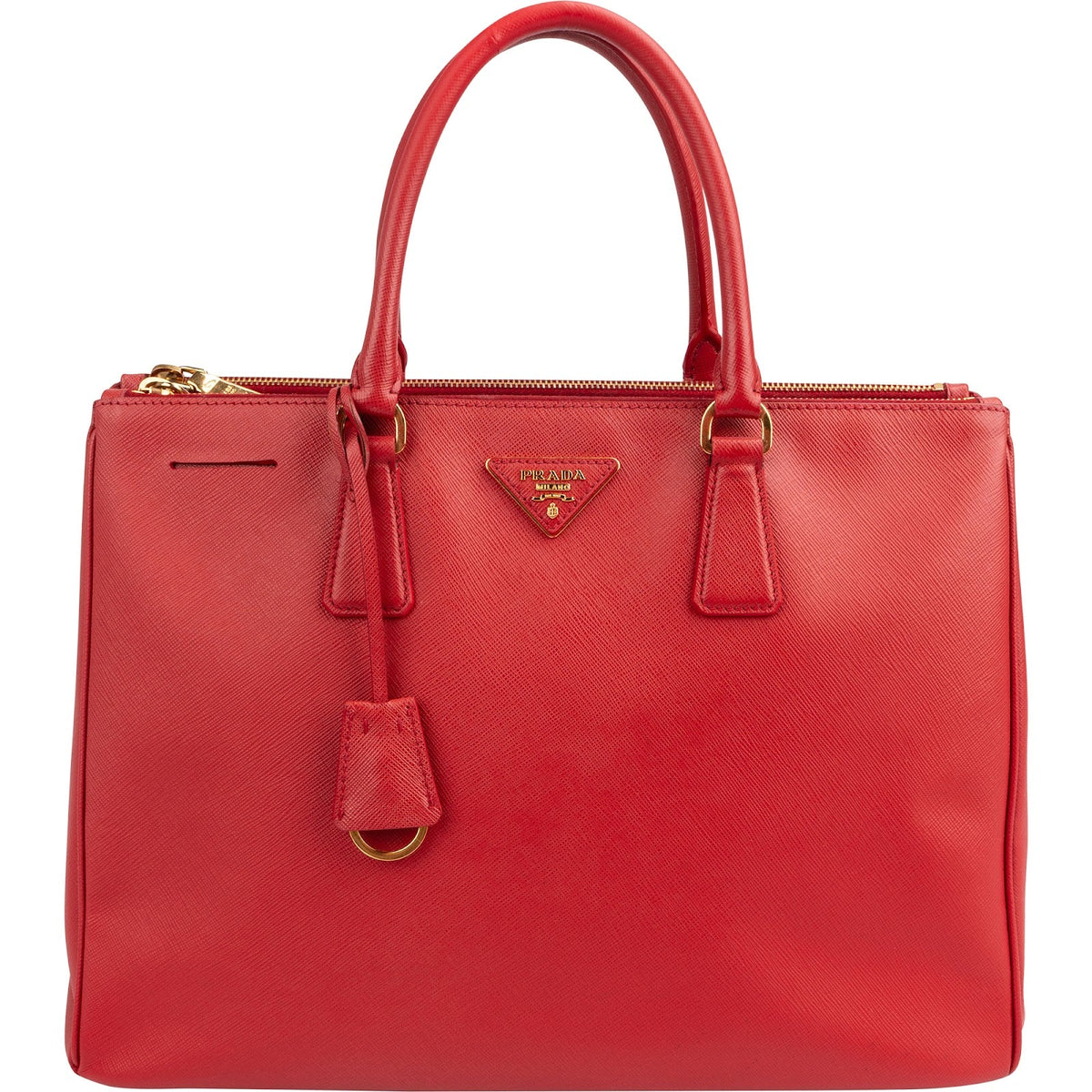 Prada Galleria Tote aus rotem Saffiano-Leder – Vorderansicht