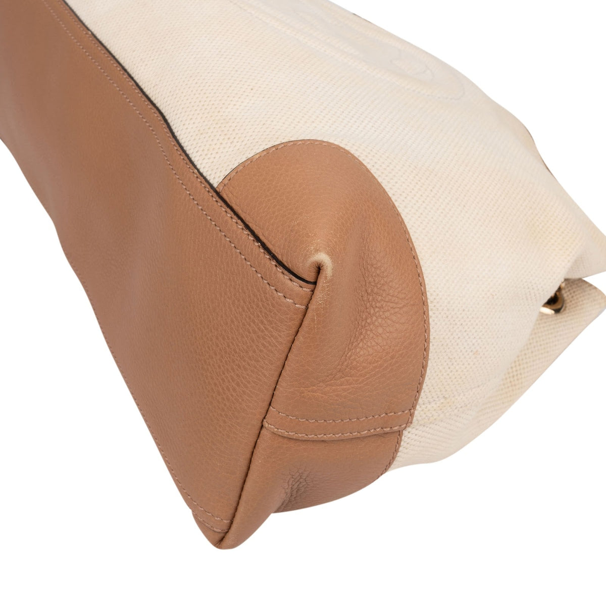 Gucci Perforated Leather Canvas GG Soho Crossbody Bag