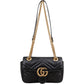 Gucci Red Leather GG Marmont Flap Crossbody Bag