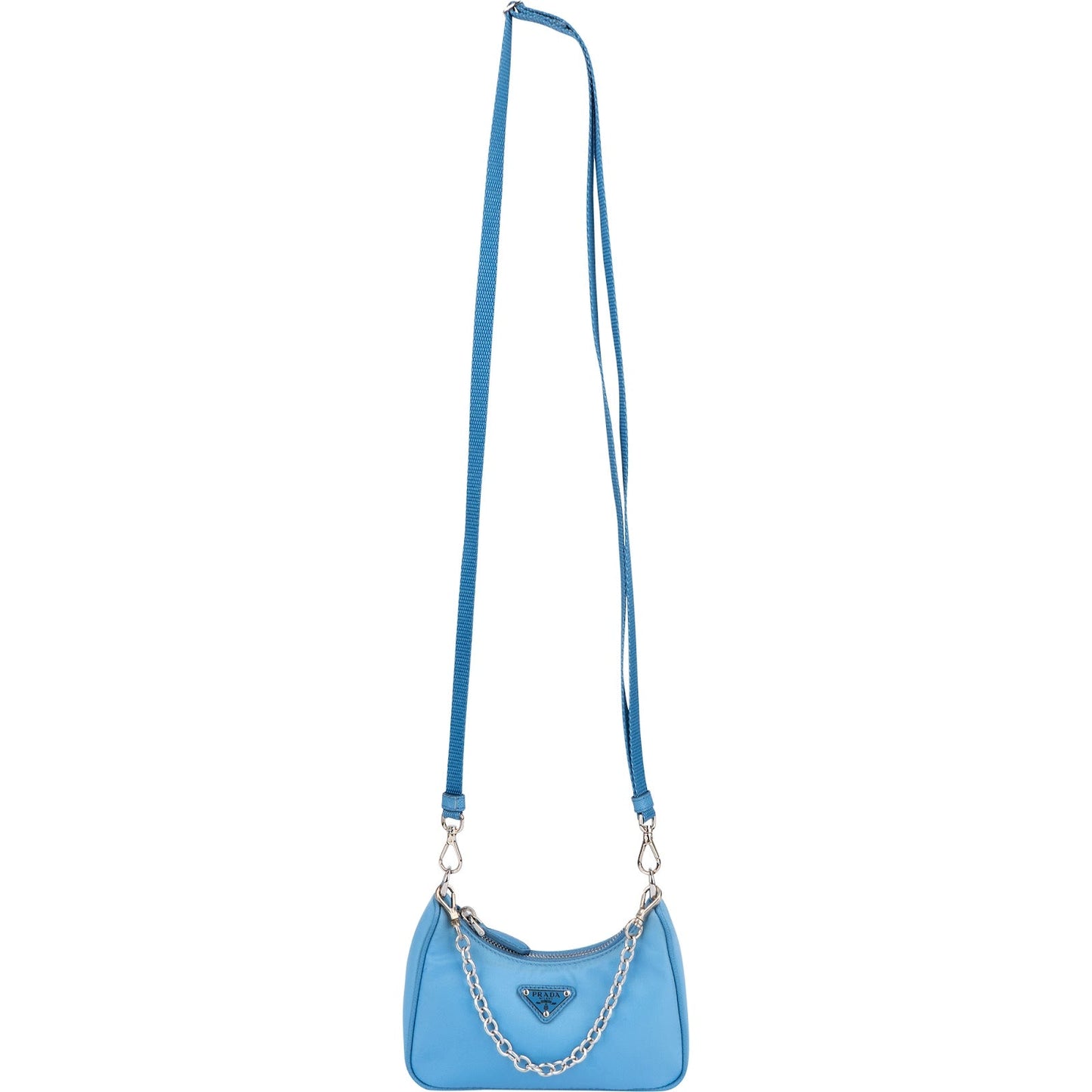 Prada Blue Nylon Triangle Re-Edition Crossbody Bag