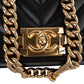 Chanel Quilted Chevron Boy Single Flap Crossbody Bag