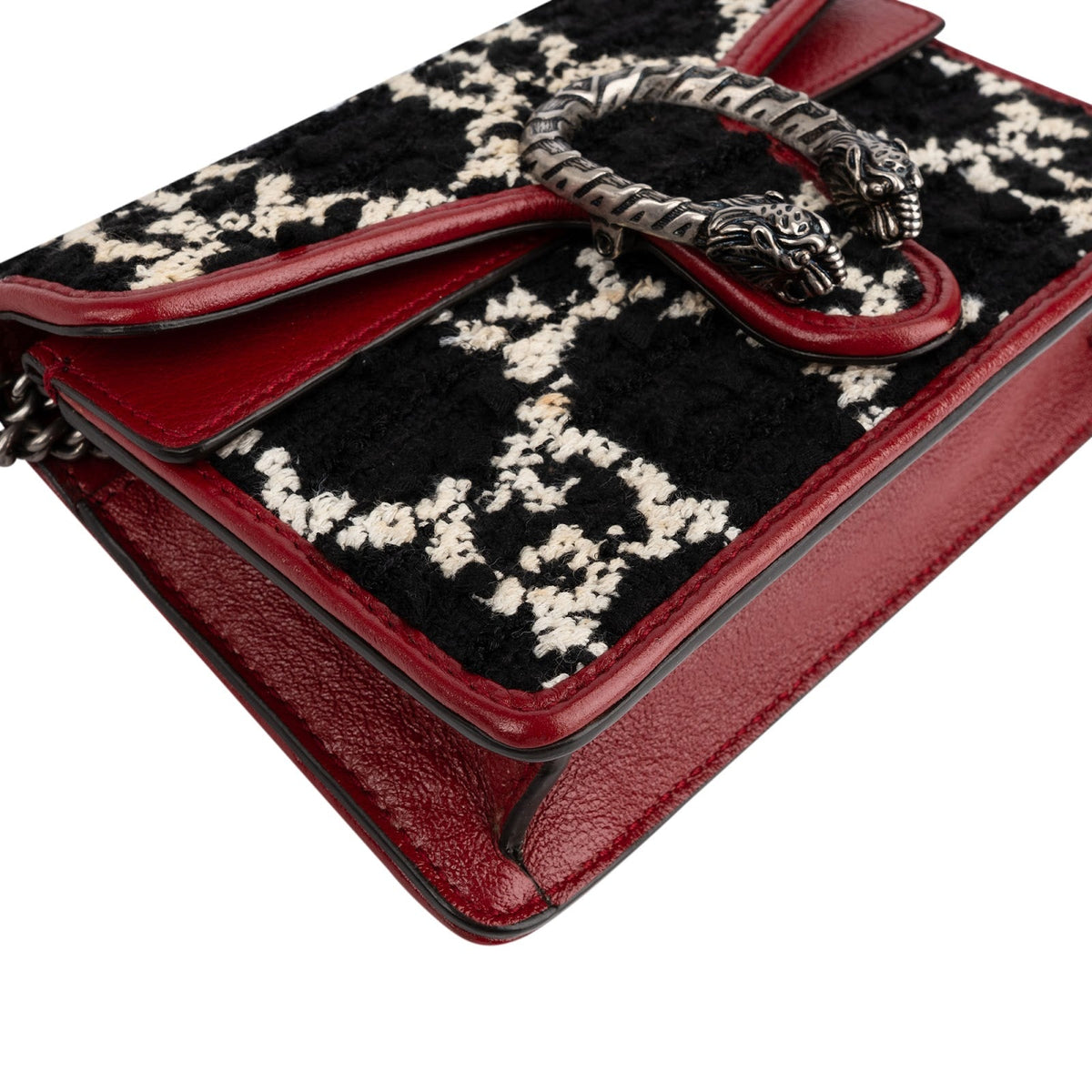 Gucci Tweed Monogram GG Dionysus Super Mini Crossbody Bag
