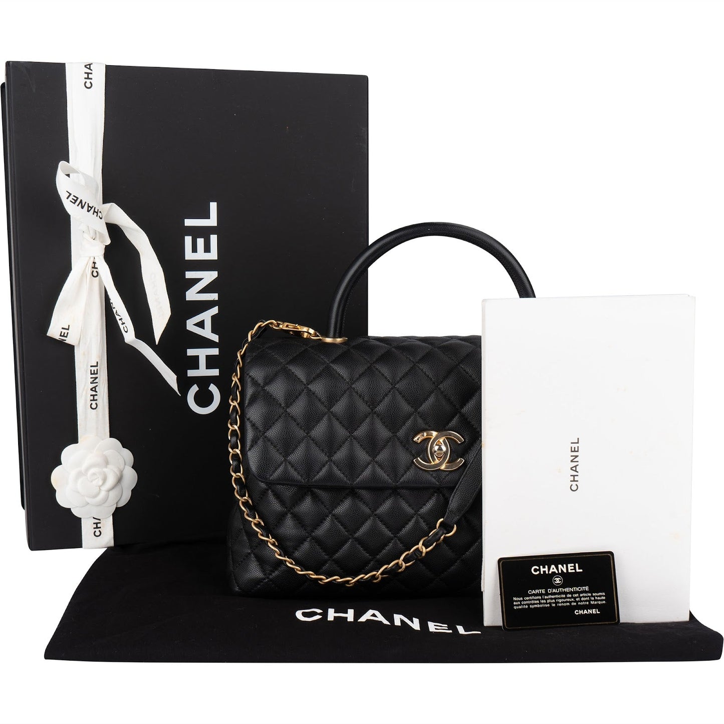 Chanel Jumbo Caviar Leather Coco Handle Handbag