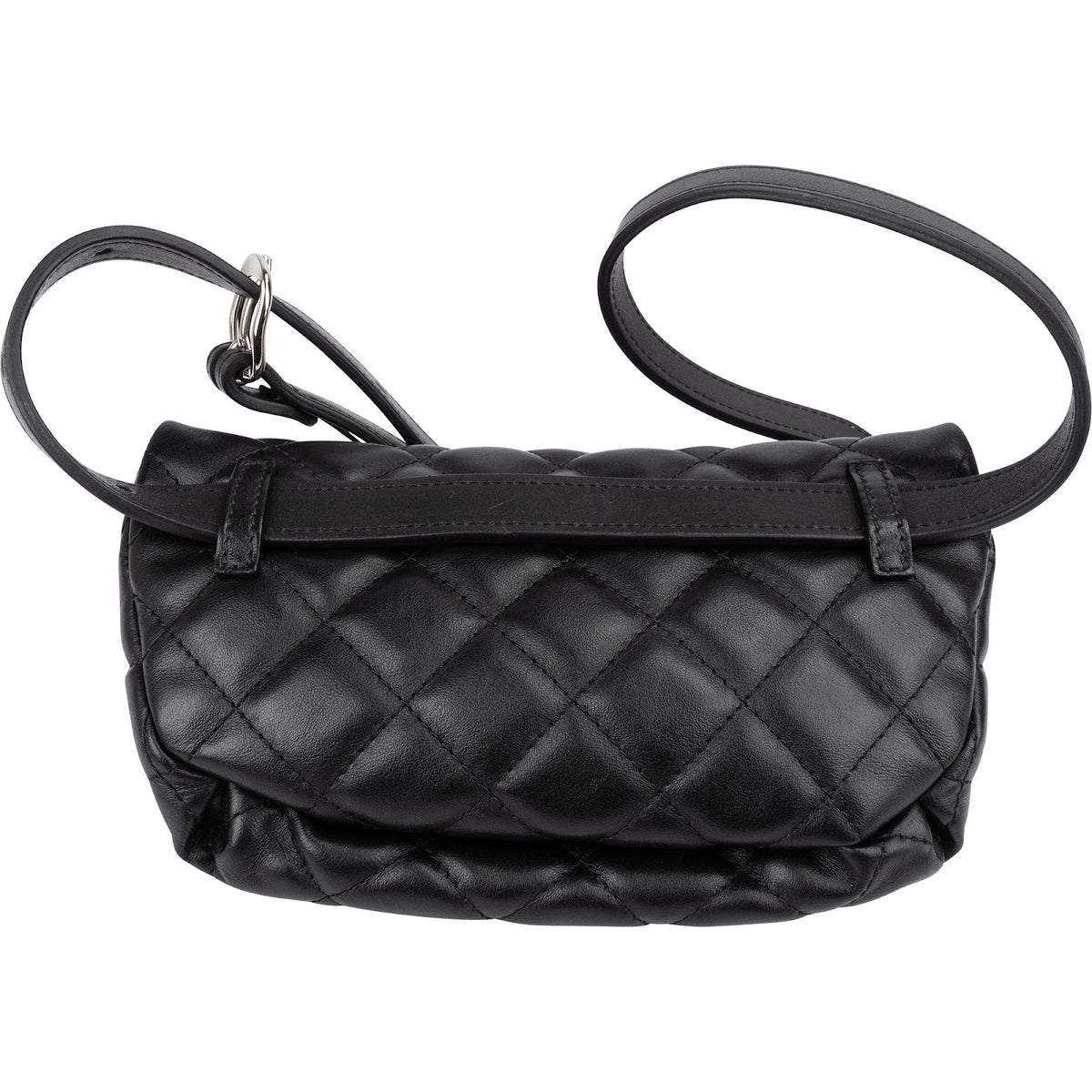 Chanel Uniform Belt Bag aus schwarzem gestepptem Lammleder – Ansicht 6