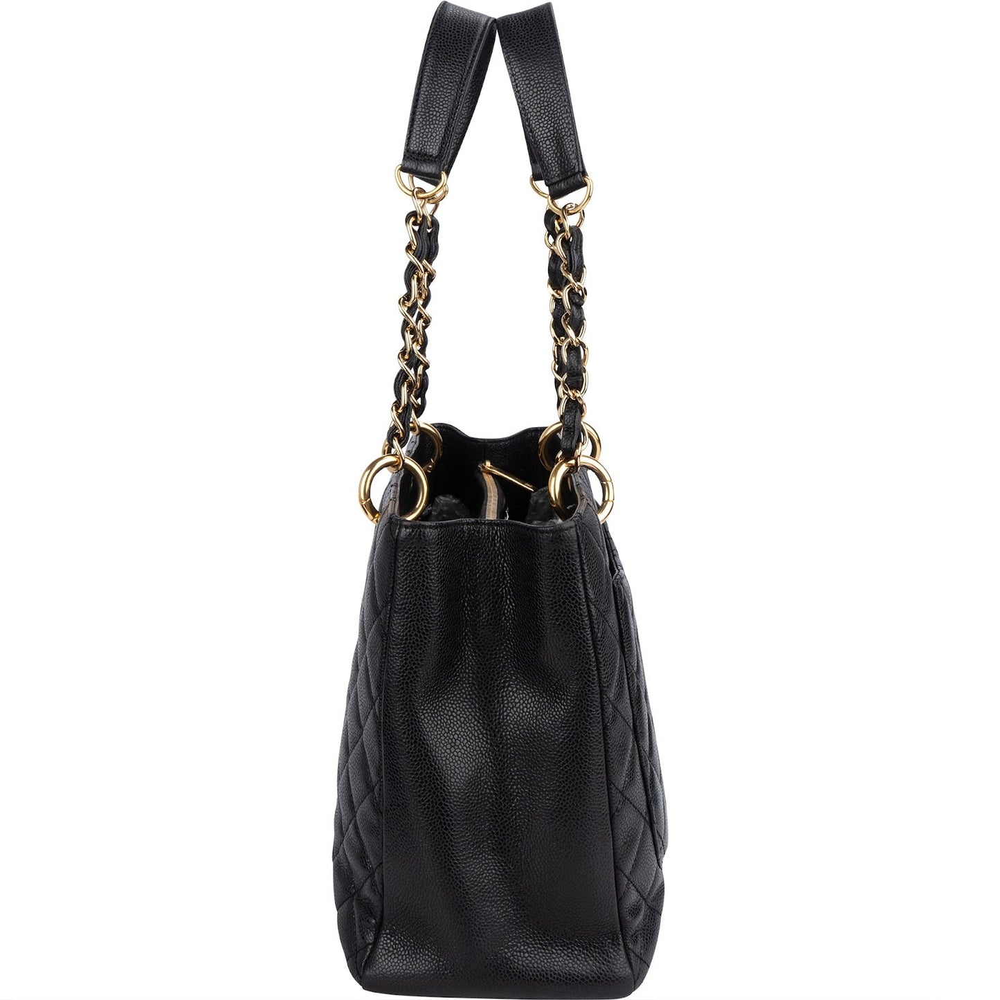 Chanel Quilted Caviar Leather Grand Shopping Tote Shoulder Bag