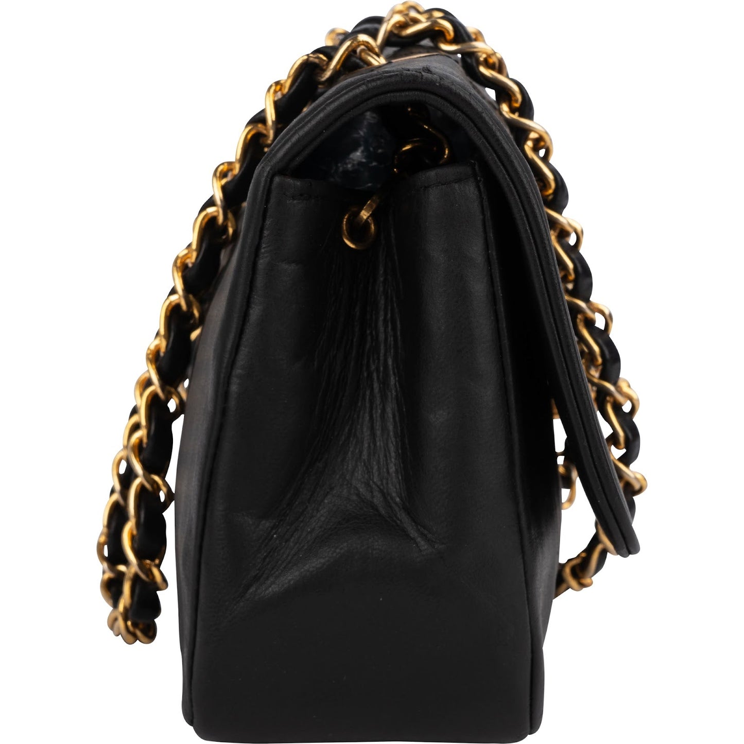 Chanel Quilted Lambskin 24K Gold Single Flap Crossbody Bag