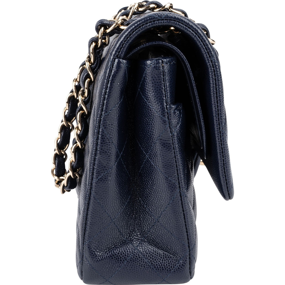 Chanel Quilted Caviar Leather Medium Gold Double Flap Shoulder Bag